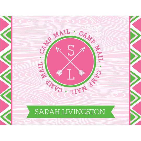 Pink Arrow Camp Mail Folded Note Cards
